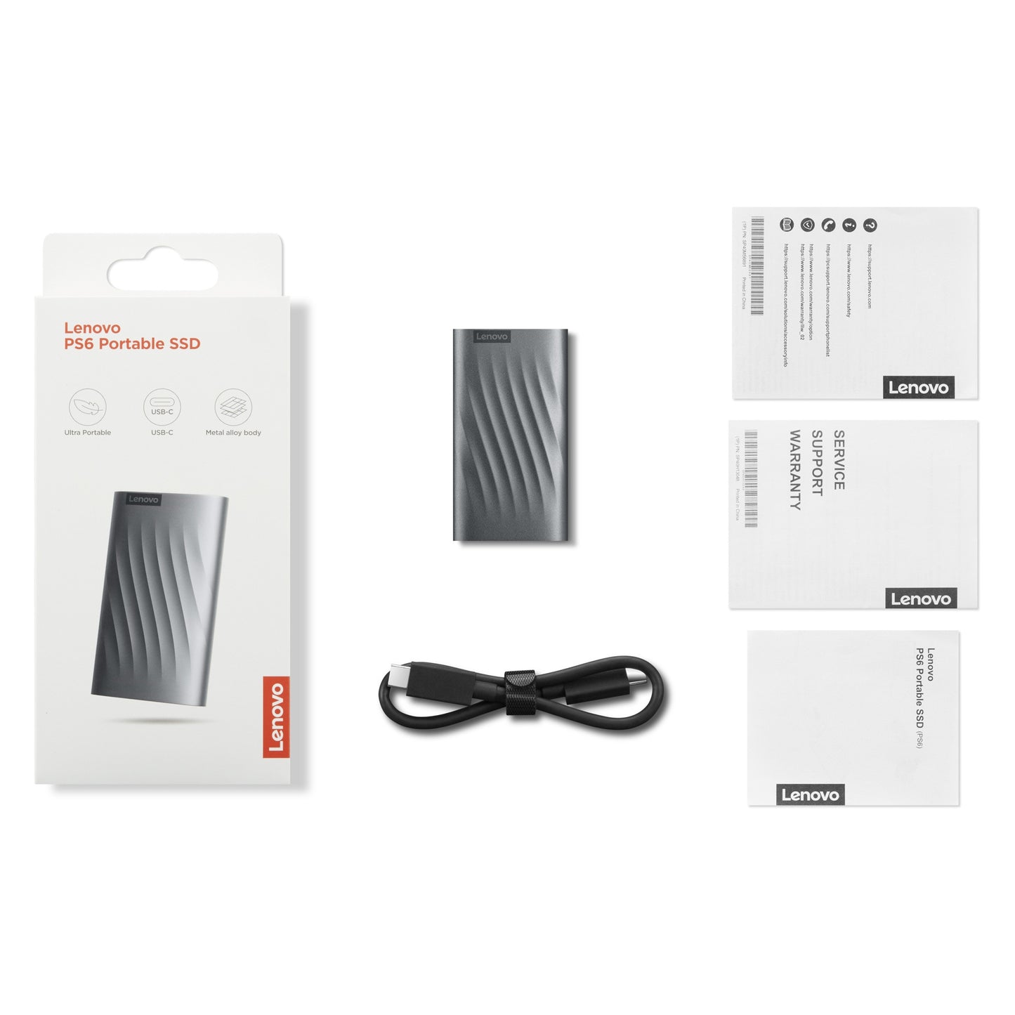 Lenovo PS6 Portable SSD 2 TB USB-C GXB1M24165 Externe Festplatte